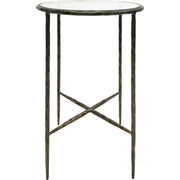 Patterdale Hand Forged Side Table - Dark Bronze with Glass Top