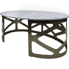 Metropolitan Coffee Table Metallic Black Nickel Finish with Grey Marble