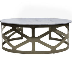 Metropolitan Coffee Table Metallic Black Nickel Finish with Grey Marble