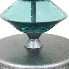 Eva Table Lamp (Base Only) - Brushed Grey & Blue Glass Finish