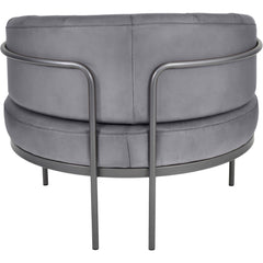 Angus Club Chair Concrete Colour Leather