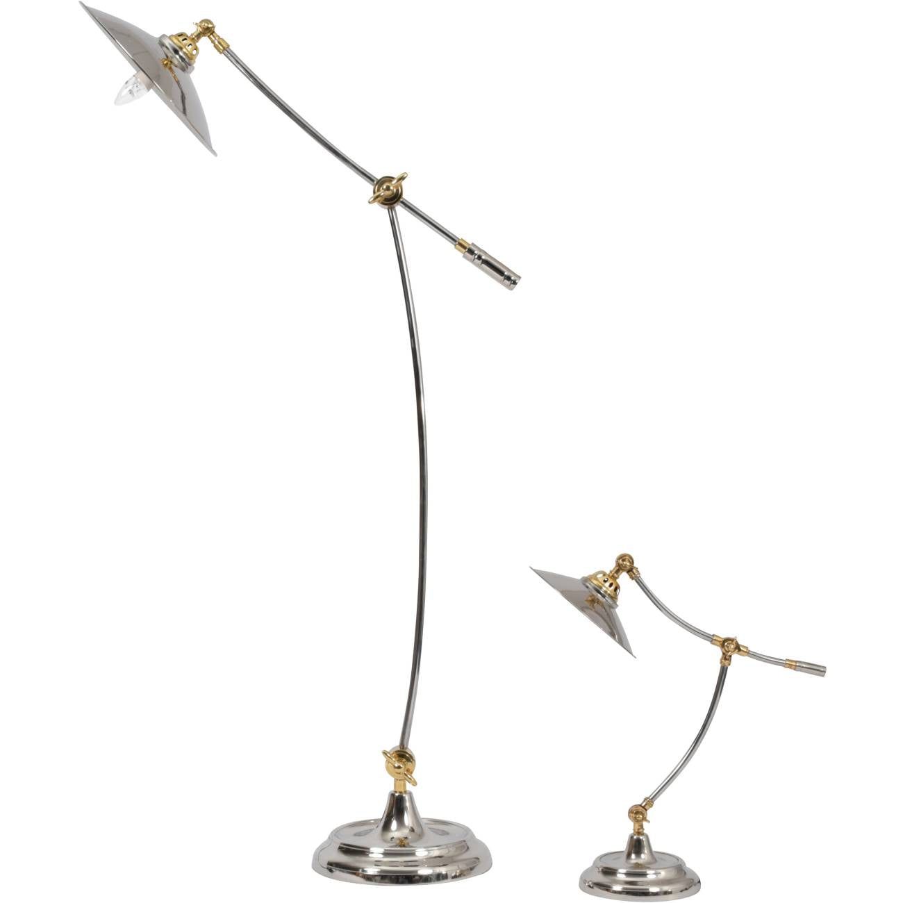 Haku Adjustable Floor Lamp - Brass & Steel Finish