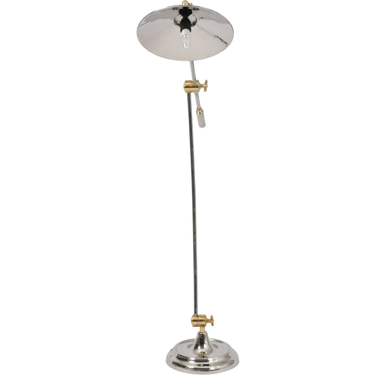 Haku Adjustable Floor Lamp - Brass & Steel Finish