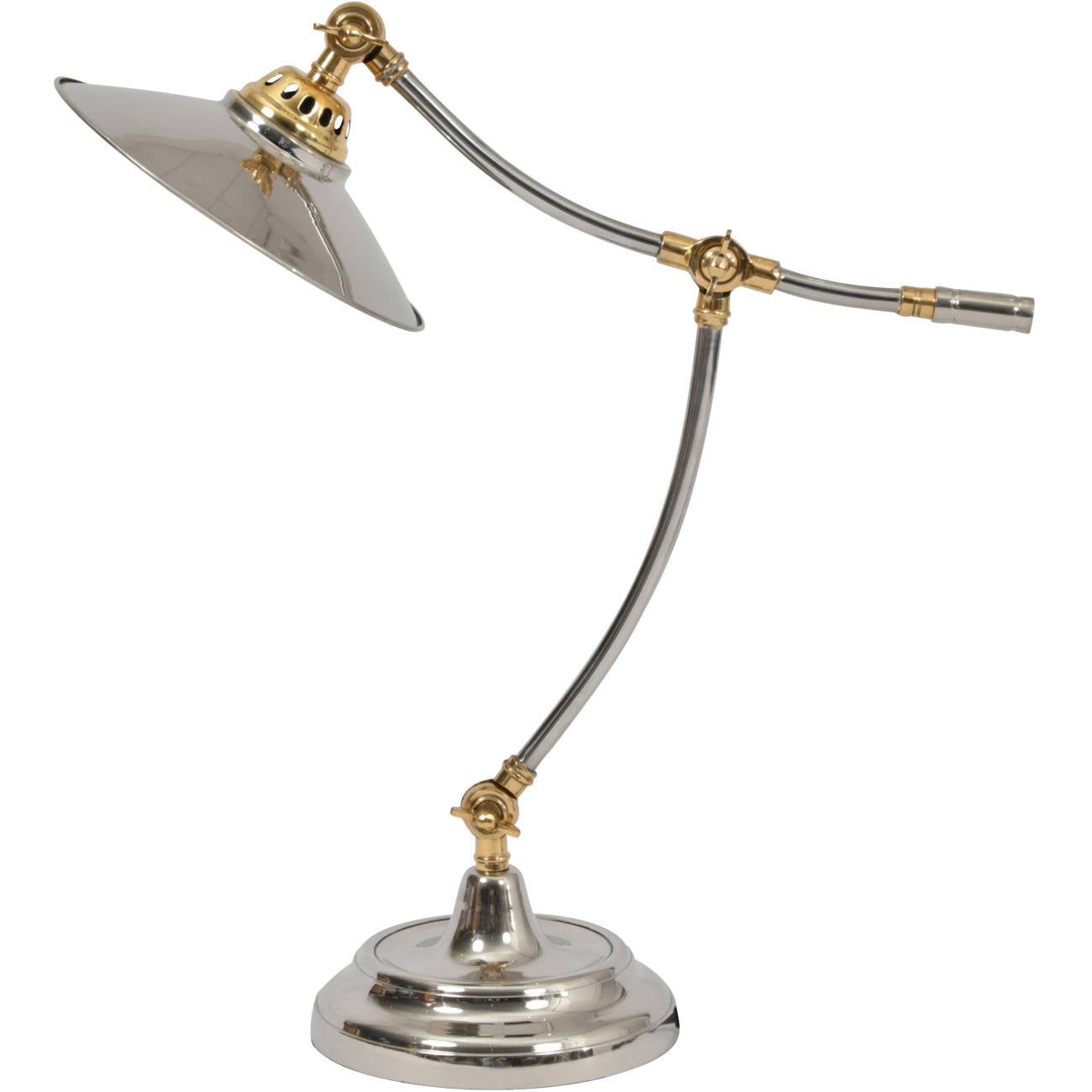 Haku Adjustable Table Lamp - Brass & Steel Finish