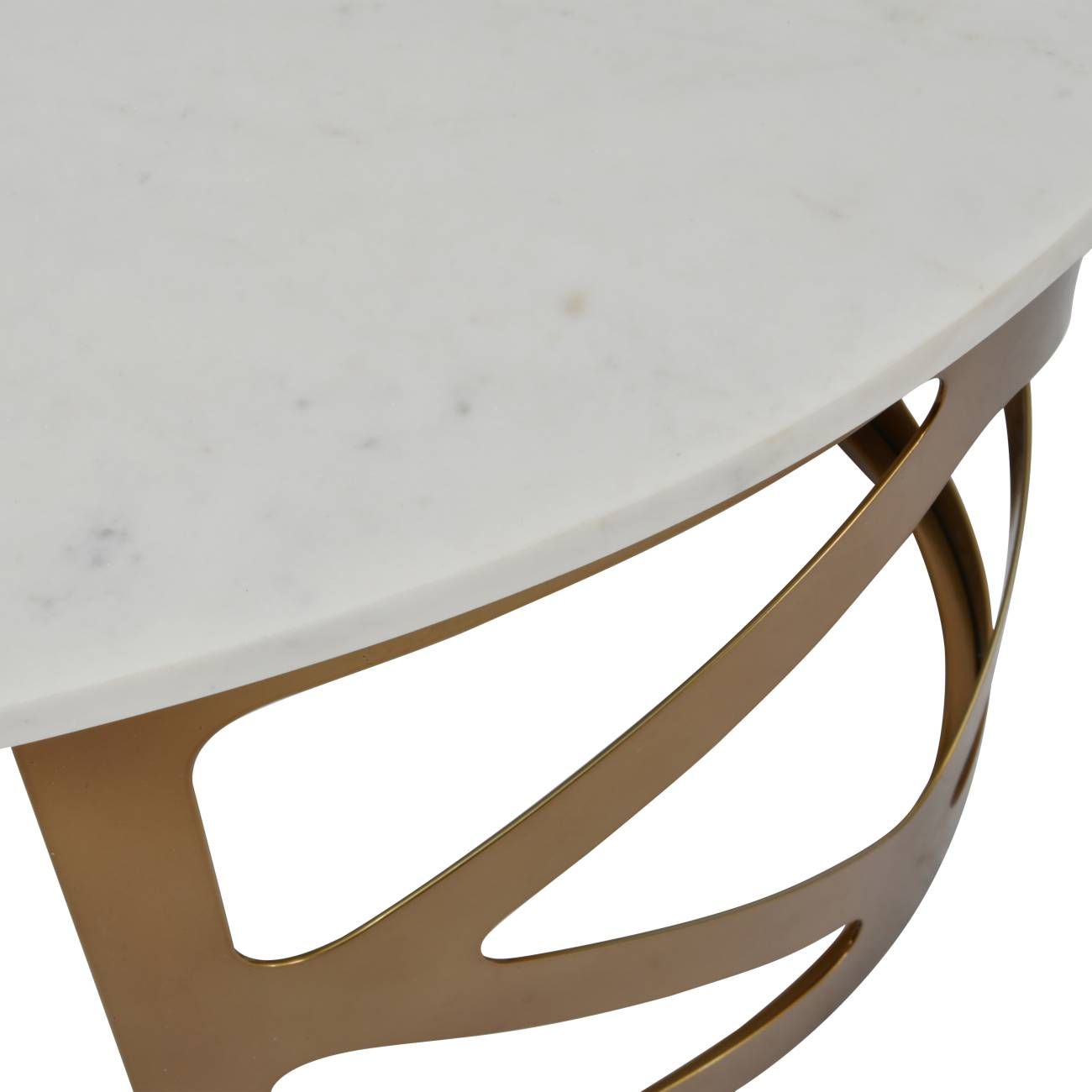 Metropolitan Coffee Table Satin Bronze Finish with Off-White Marble