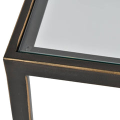 Deveraux Gilded Bronze Metal and Glass Coffee Table