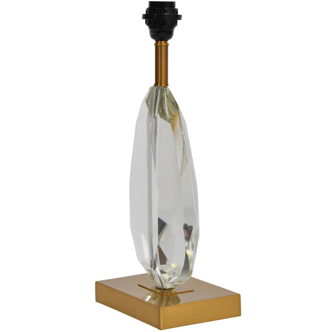 Teardrop Crystal Cut Table Lamp on Brass (Base Only)