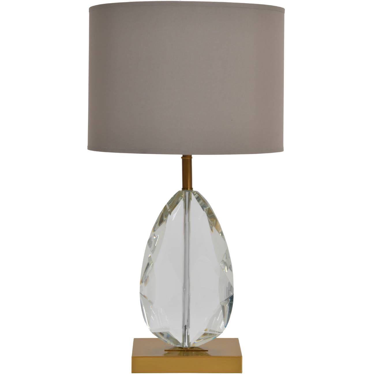 Teardrop Crystal Cut Table Lamp on Brass (Base Only)