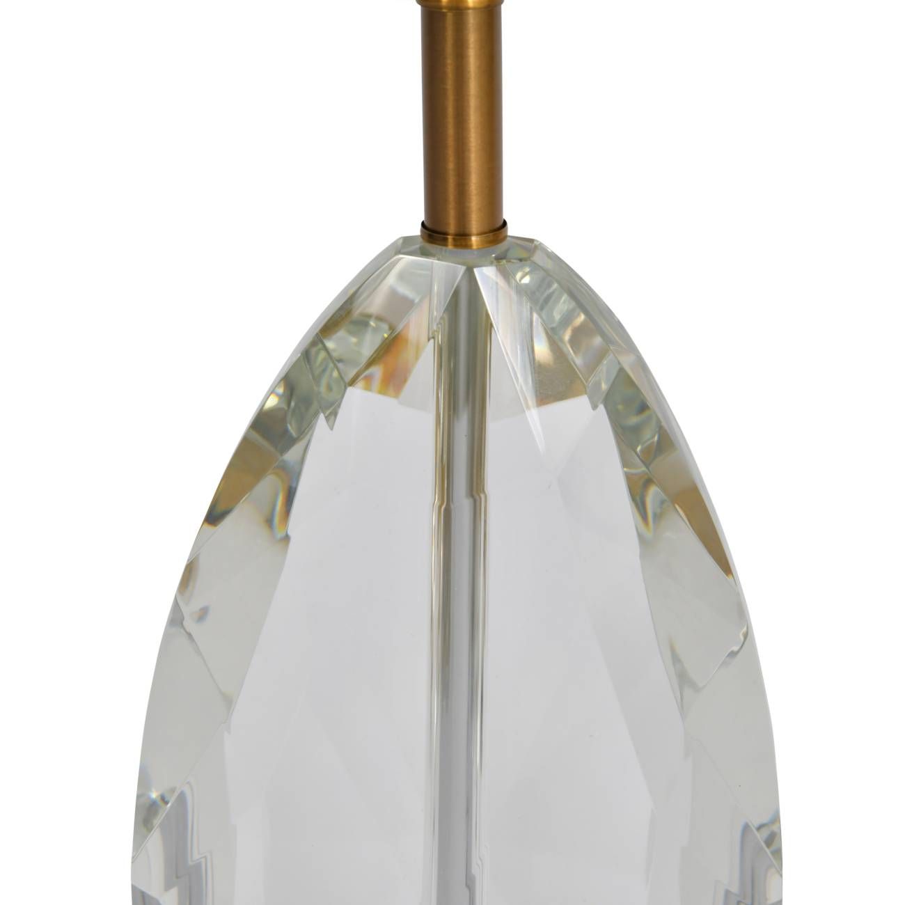 Teardrop Crystal Cut Table Lamp on Brass (Base Only)