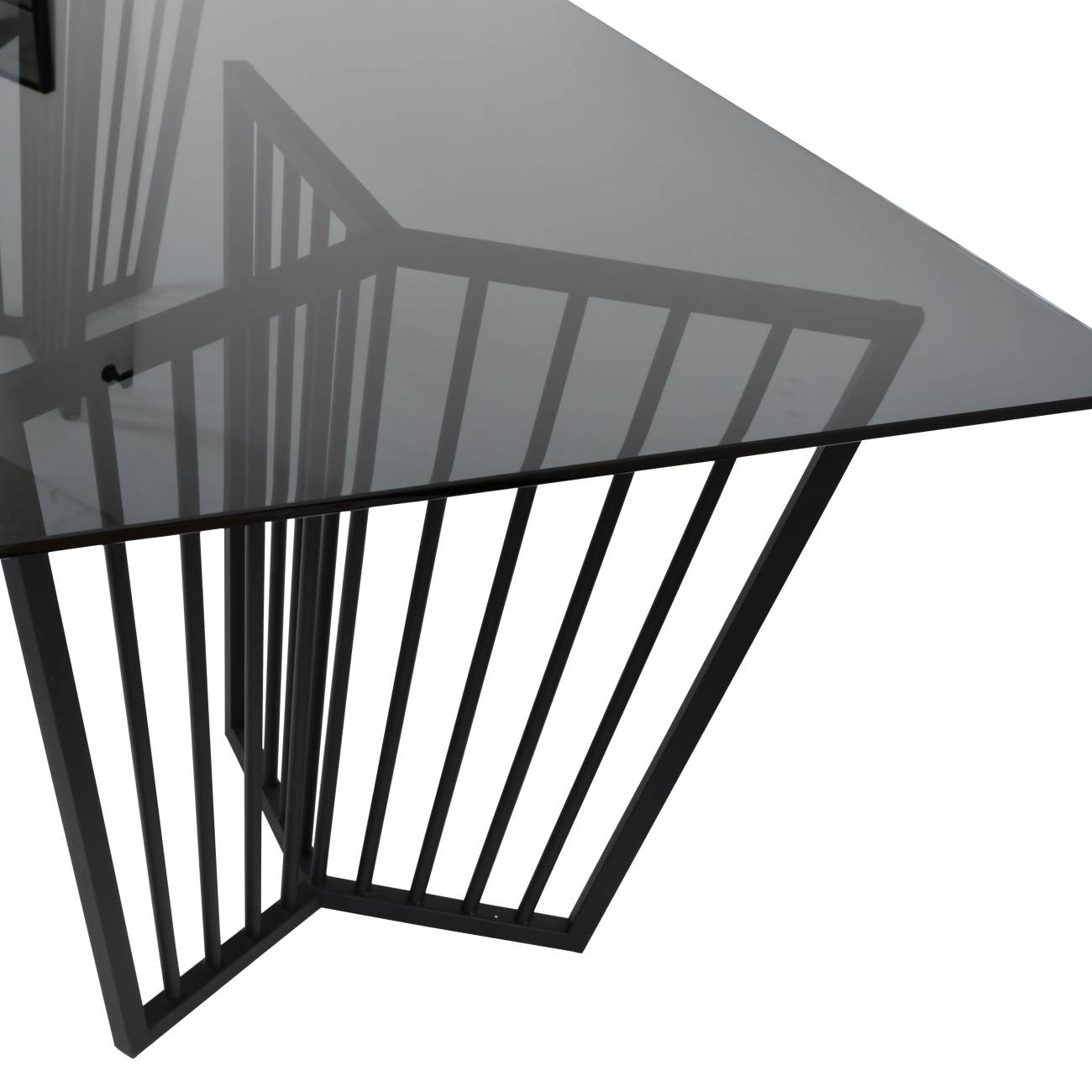 Abington Black Frame and Tinted Glass Dining Table