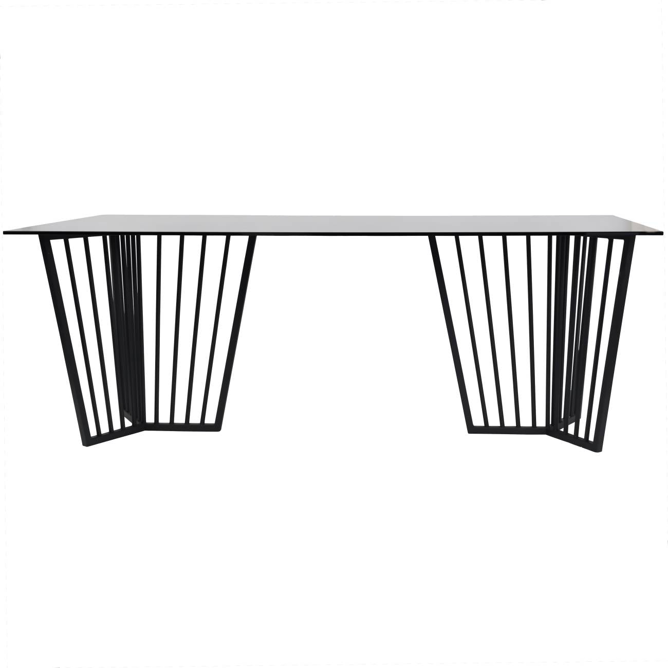Abington Black Frame and Tinted Glass Dining Table