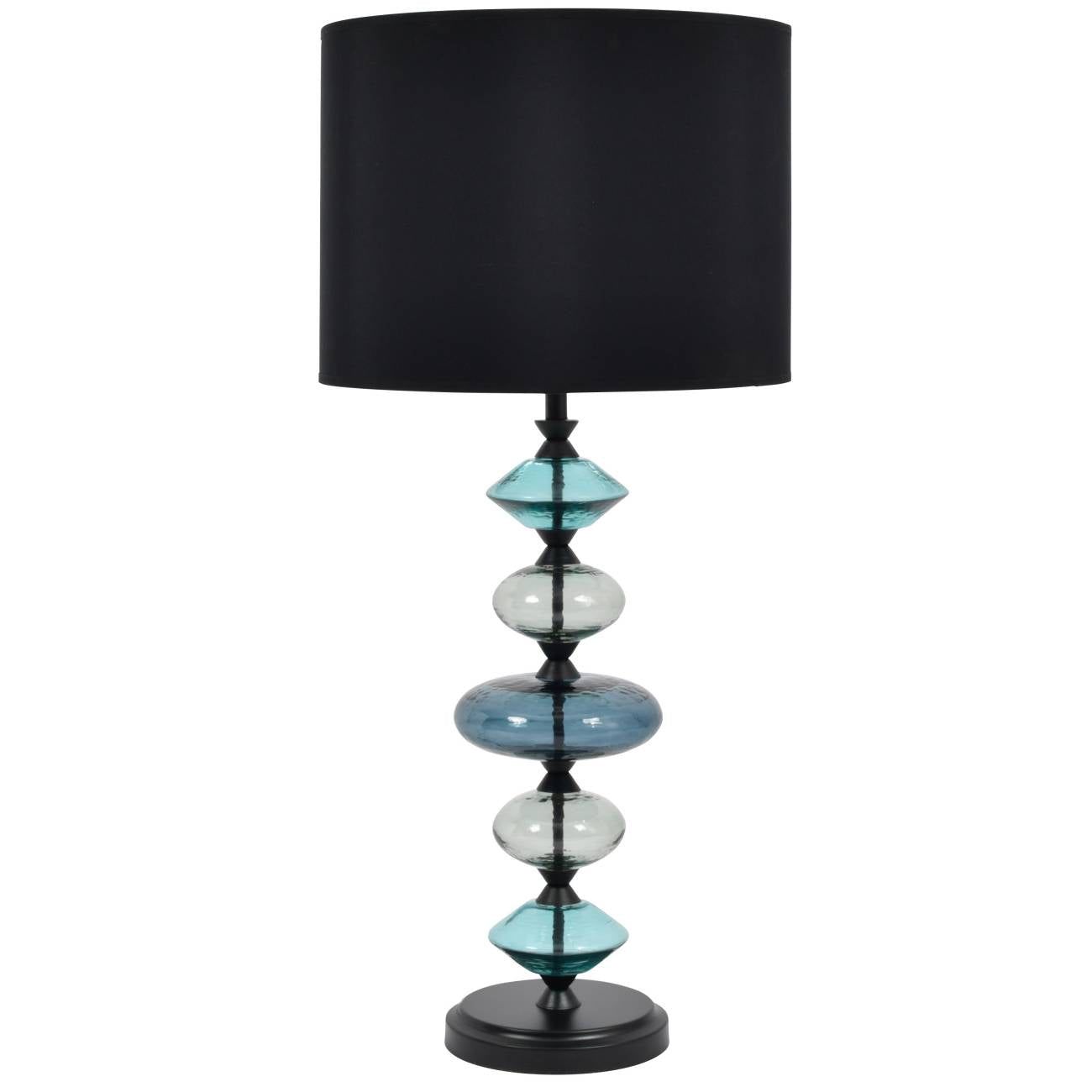 Eva Table Lamp (Base Only) - Black & Blue Glass Finish