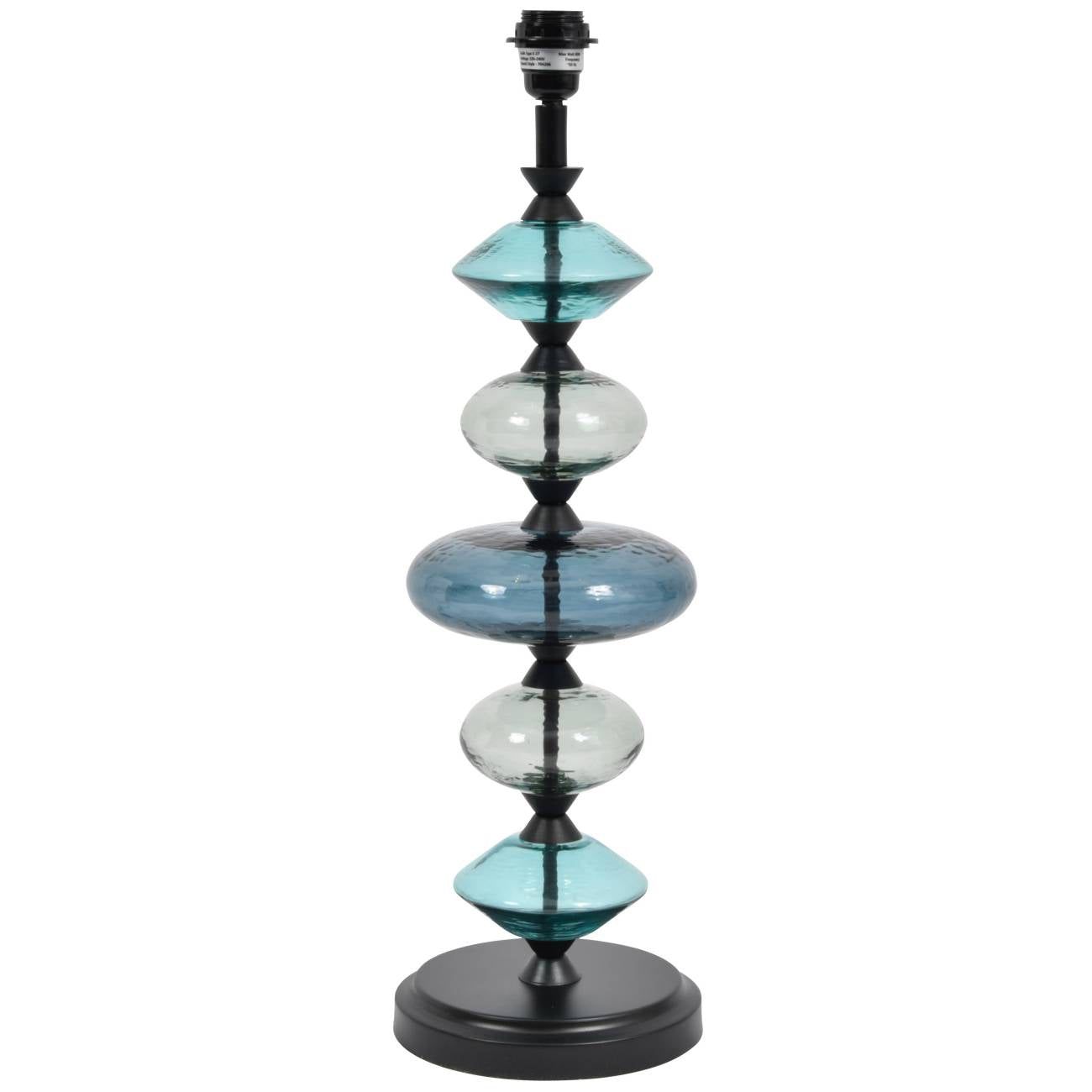 Eva Table Lamp (Base Only) - Black & Blue Glass Finish