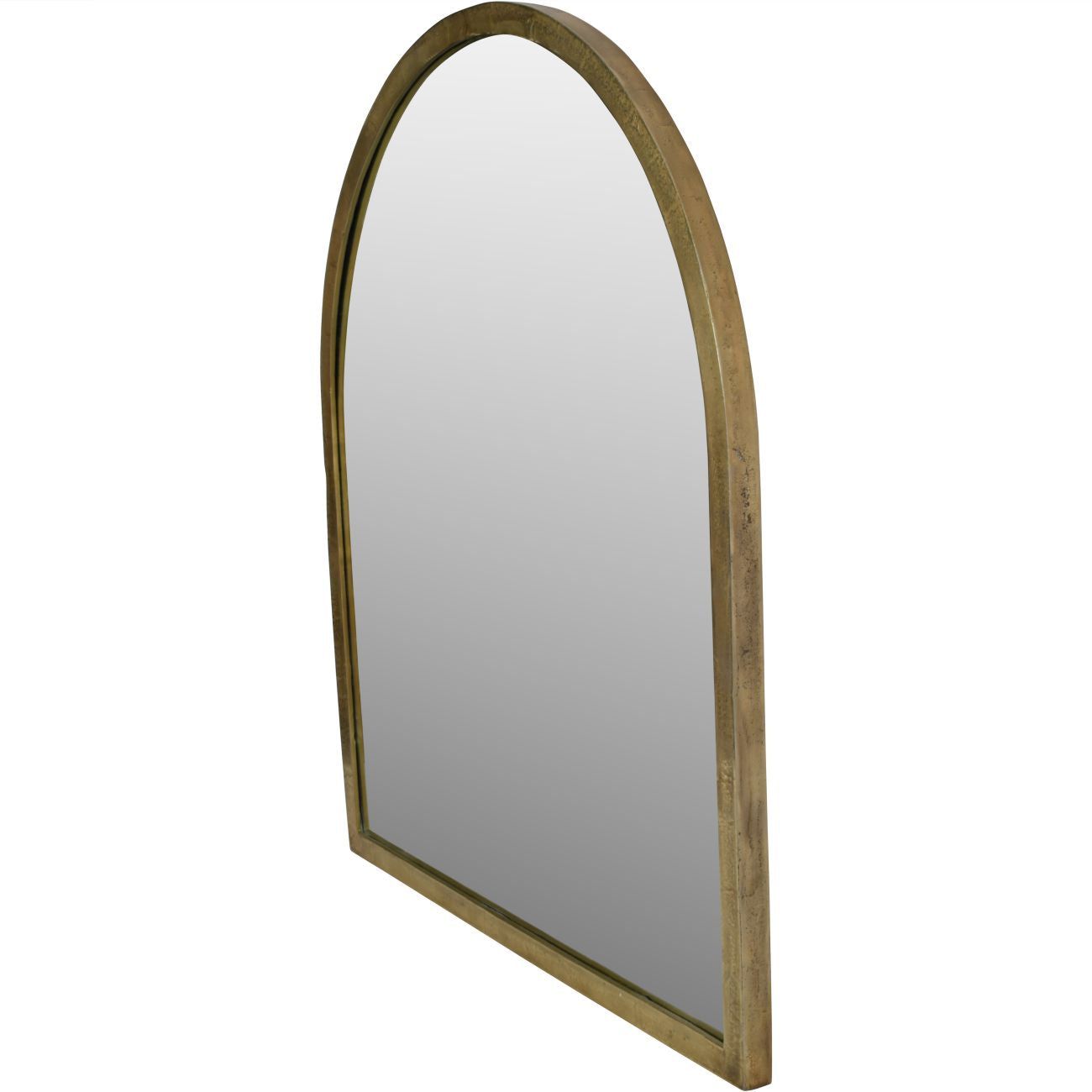 Arched Window Large Mirror in Brass Finish