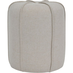 Seamed Button Stool in Oatmeal Fabric