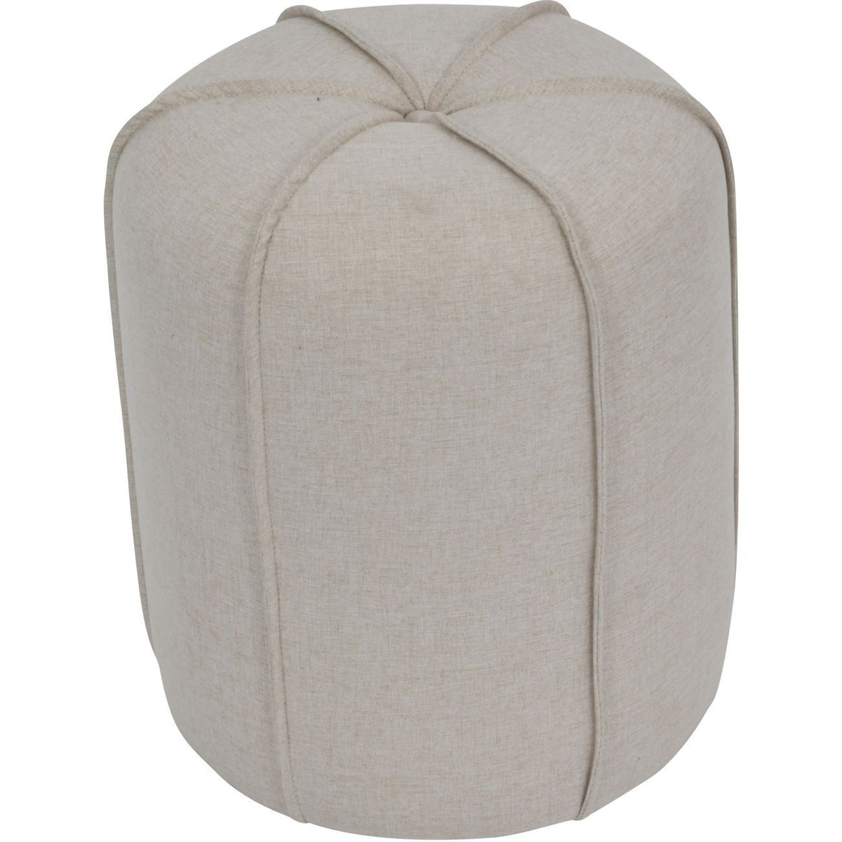 Seamed Button Stool in Oatmeal Fabric