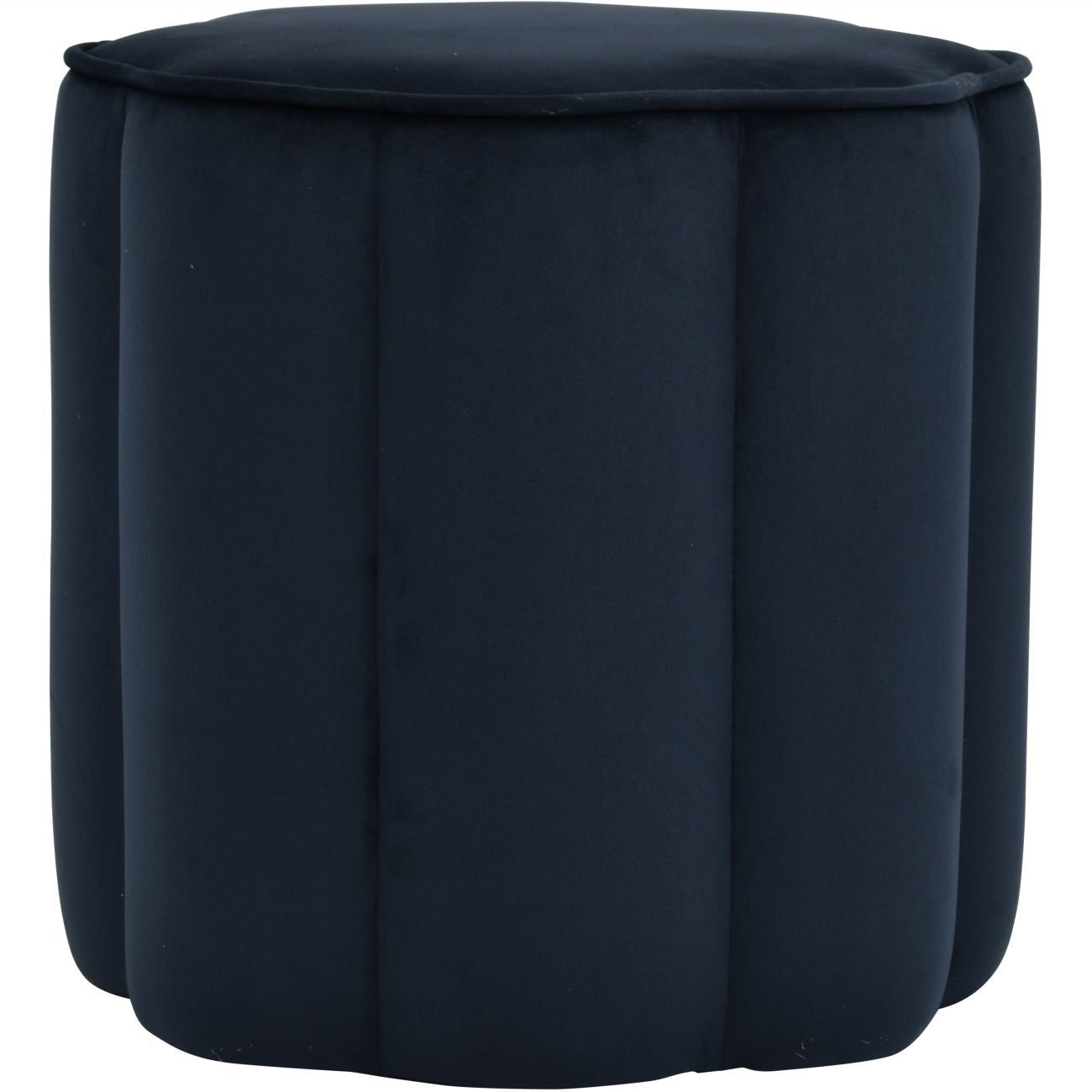 Scallop Footstool in Royal Blue Velvet