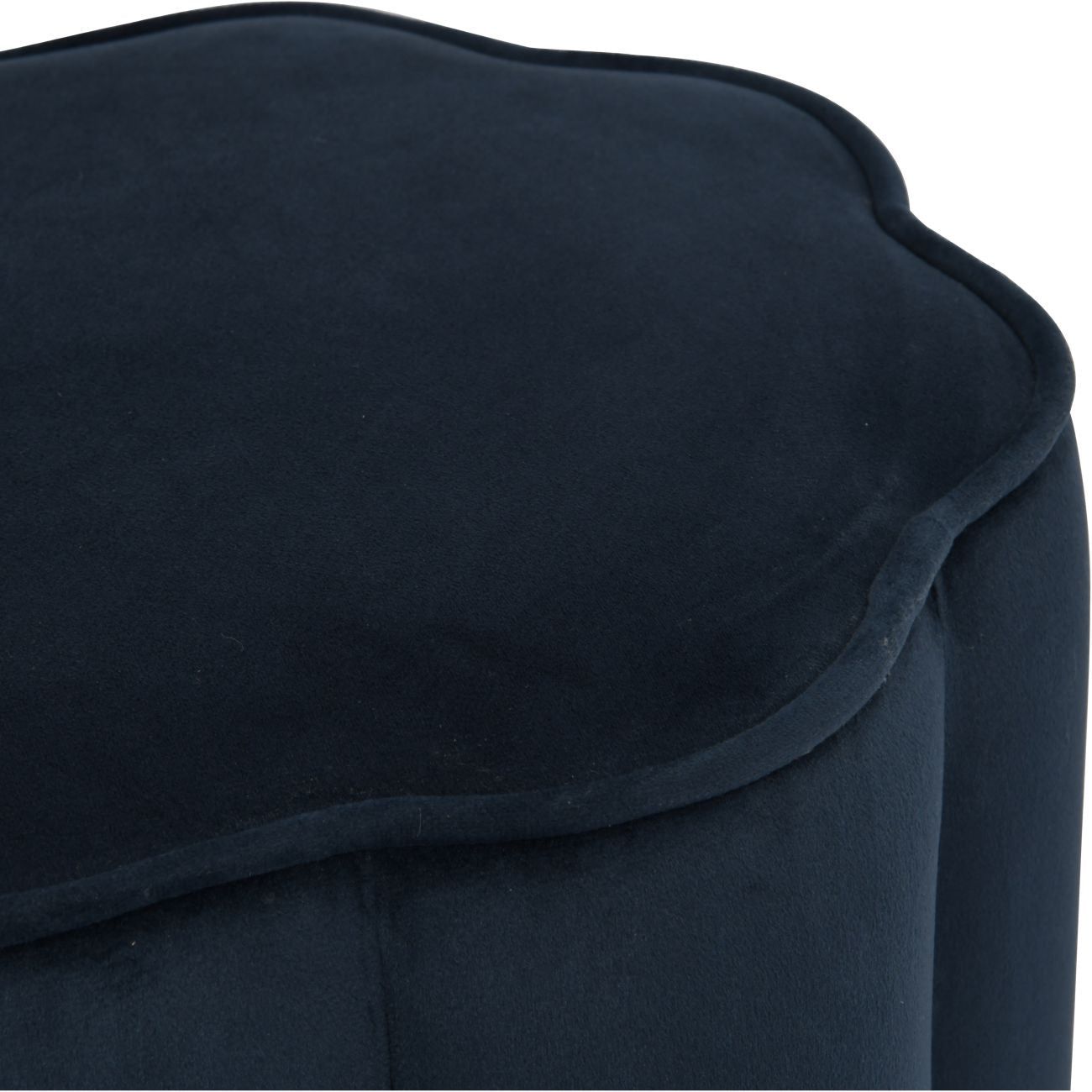 Scallop Footstool in Royal Blue Velvet