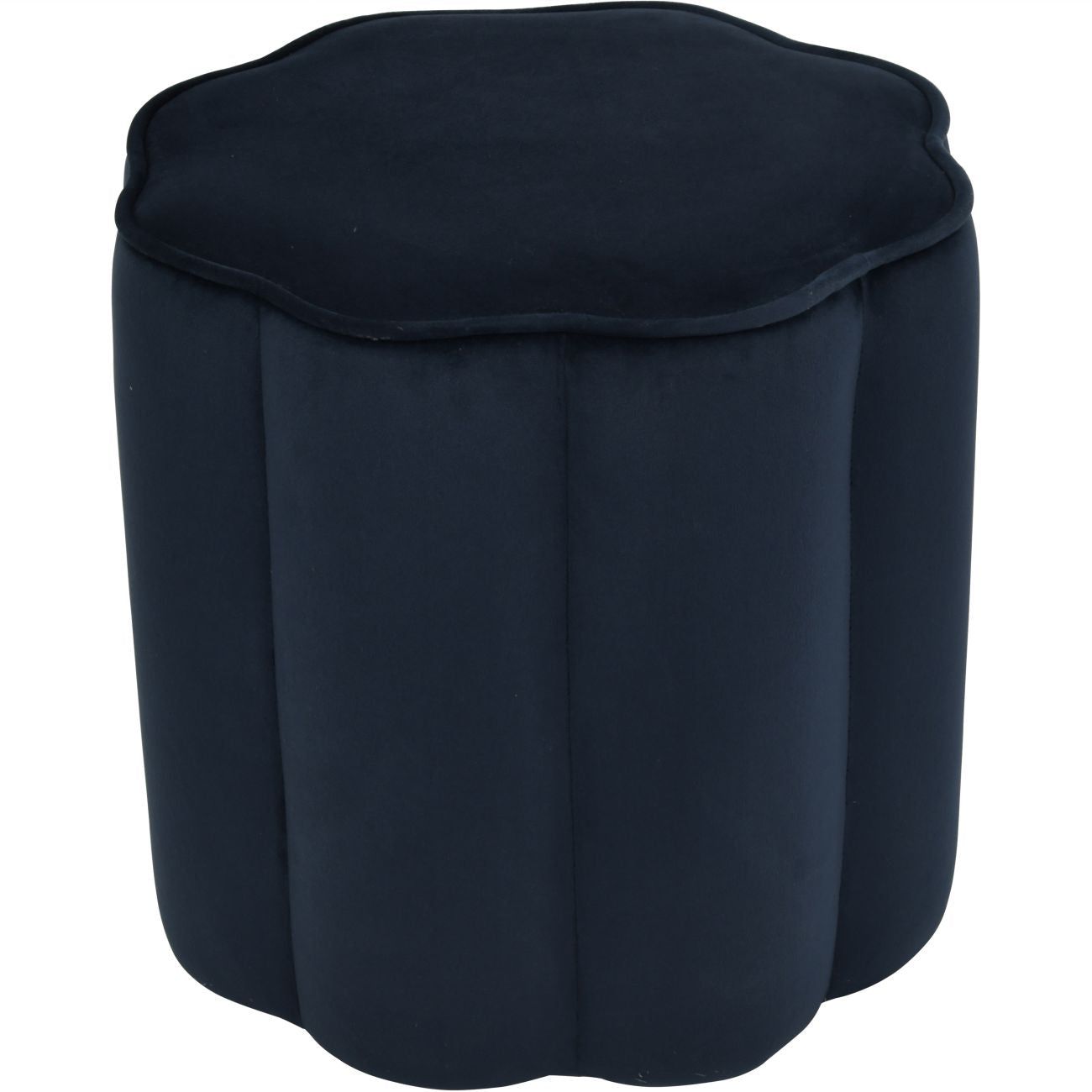 Scallop Footstool in Royal Blue Velvet