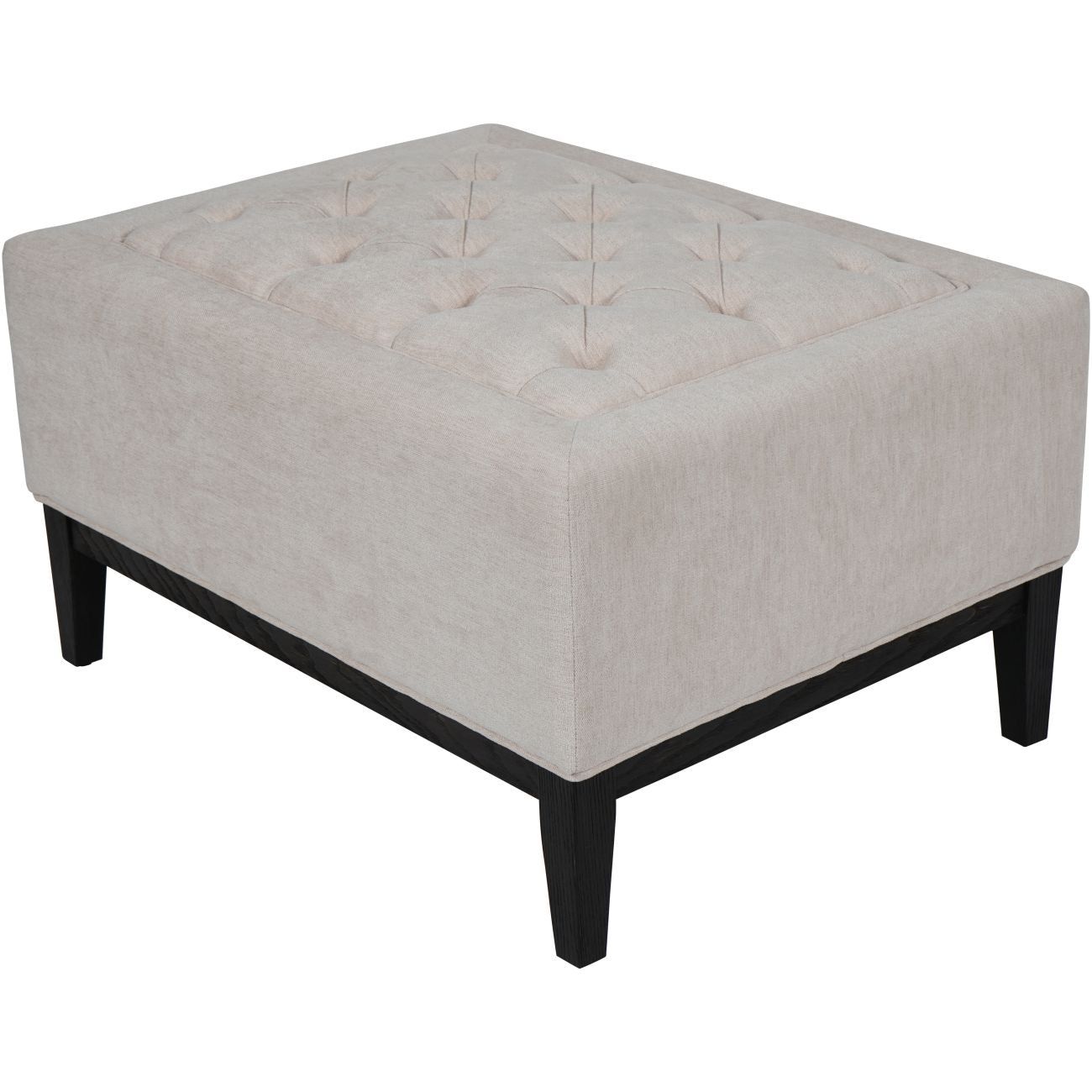 Theodore Buttoned Stool - Ivory Fabric 81x61cm