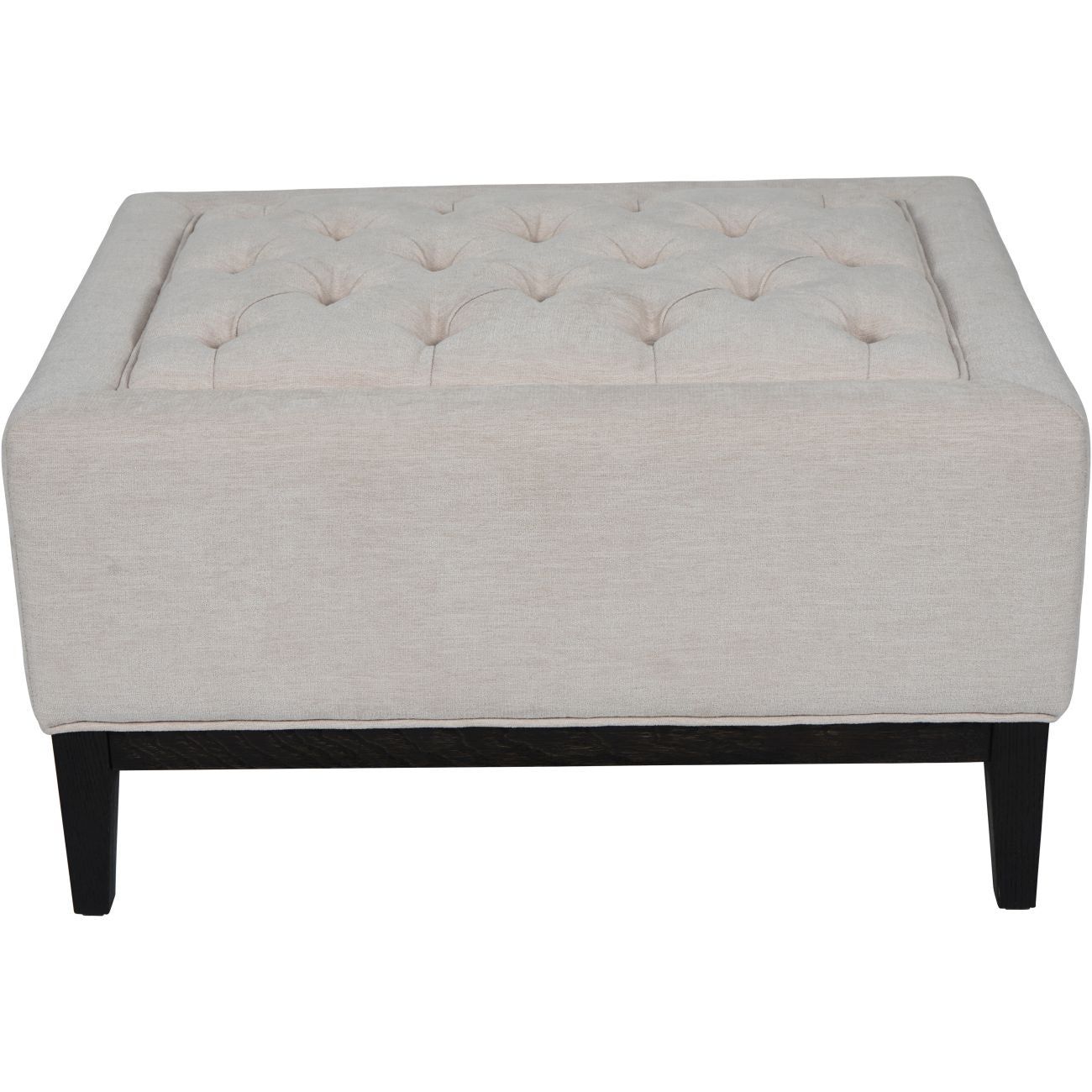Theodore Buttoned Stool - Ivory Fabric 81x61cm