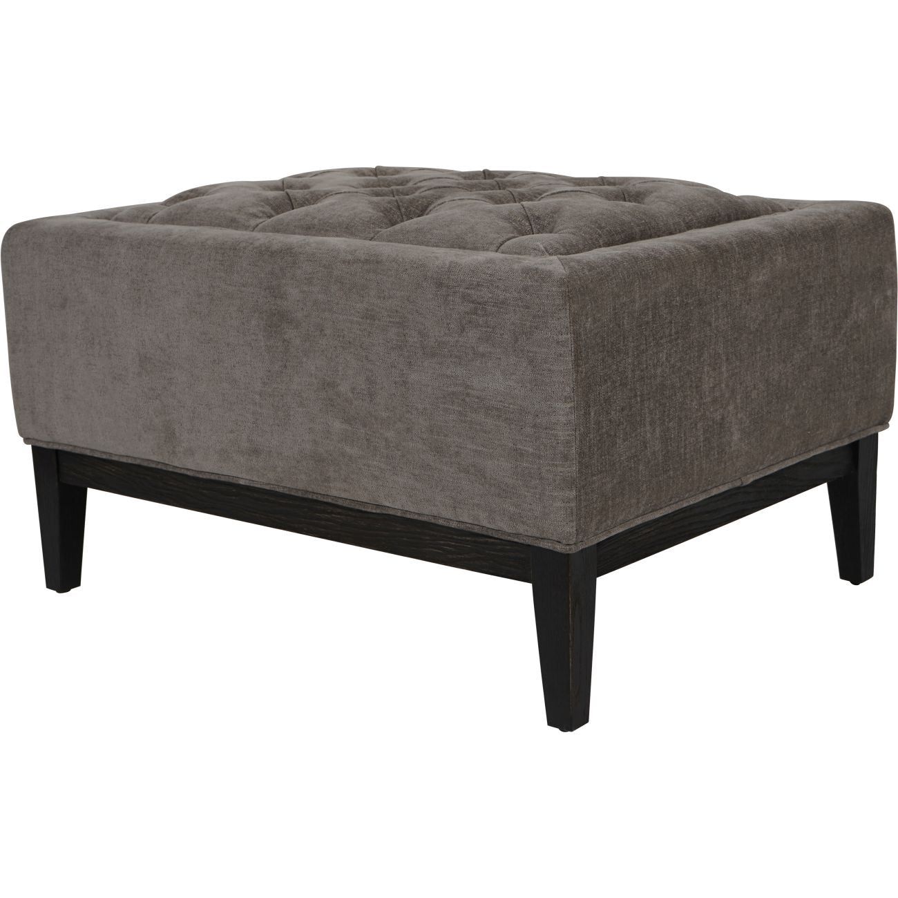Theodore Buttoned Stool - Warm Grey Fabric 81x61cm
