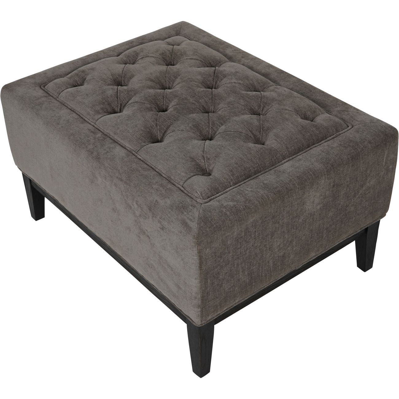 Theodore Buttoned Stool - Warm Grey Fabric 81x61cm