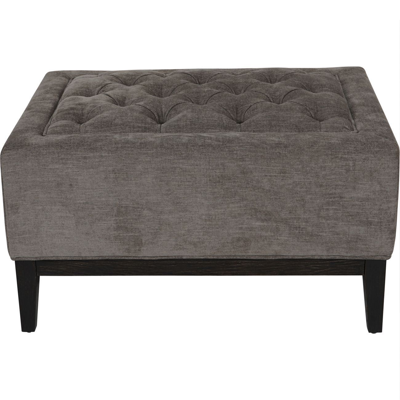 Theodore Buttoned Stool - Warm Grey Fabric 81x61cm