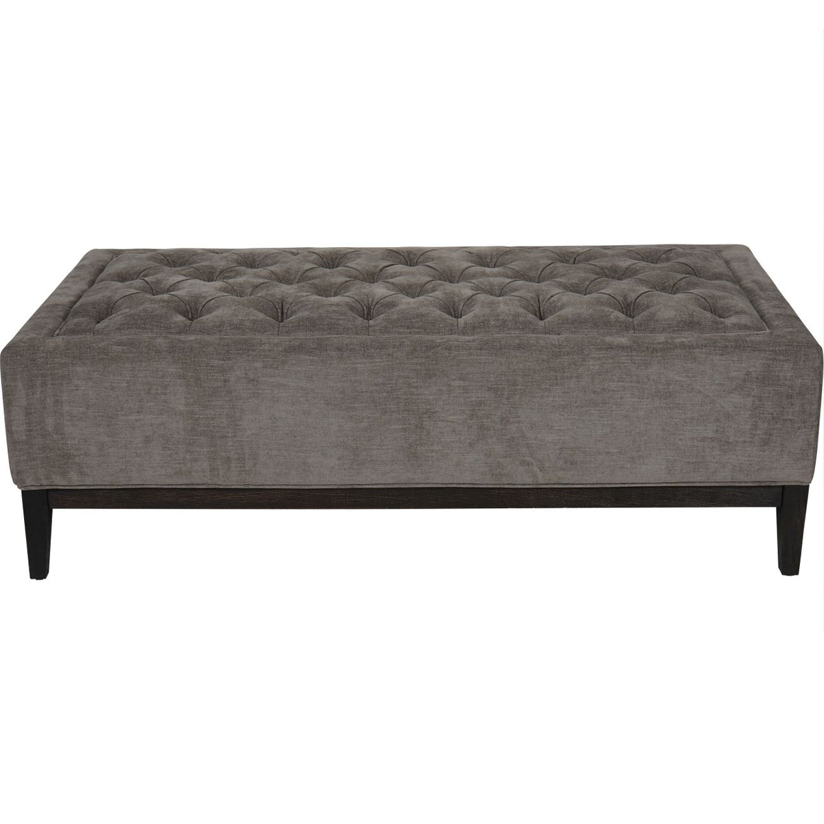 Theodore Buttoned XL Ottoman in Warm Grey Fabric