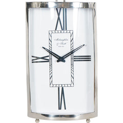 Johnson Small Mantel Clock - Nickel Finish