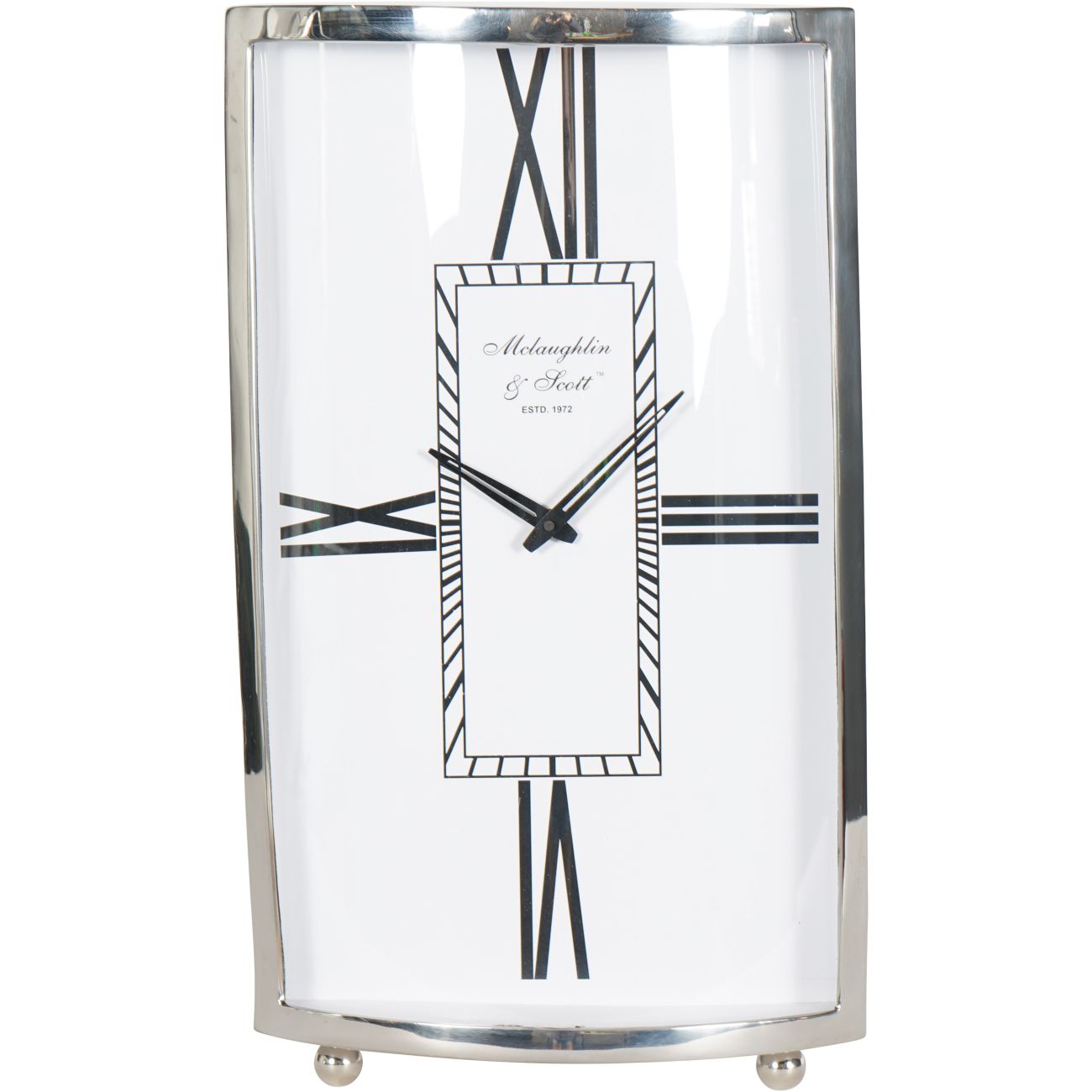 Johnson Large Mantel Clock - Nickel Finish