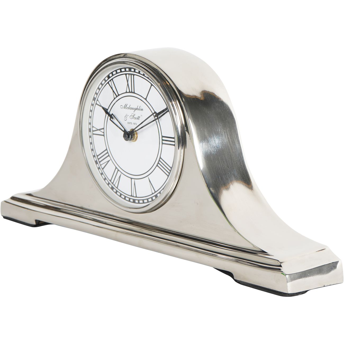 Retro Carriage Mantel Clock - Nickel Finish