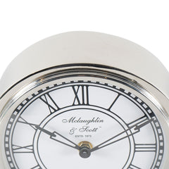 Retro Carriage Mantel Clock - Nickel Finish