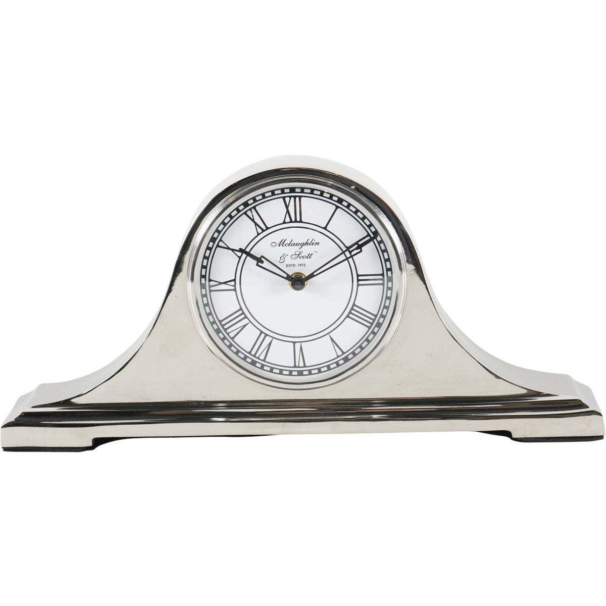 Retro Carriage Mantel Clock - Nickel Finish