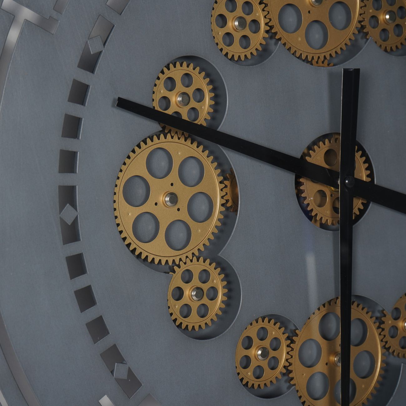 Manchester Industrial Round Wall Clock - Gold & Grey Finish