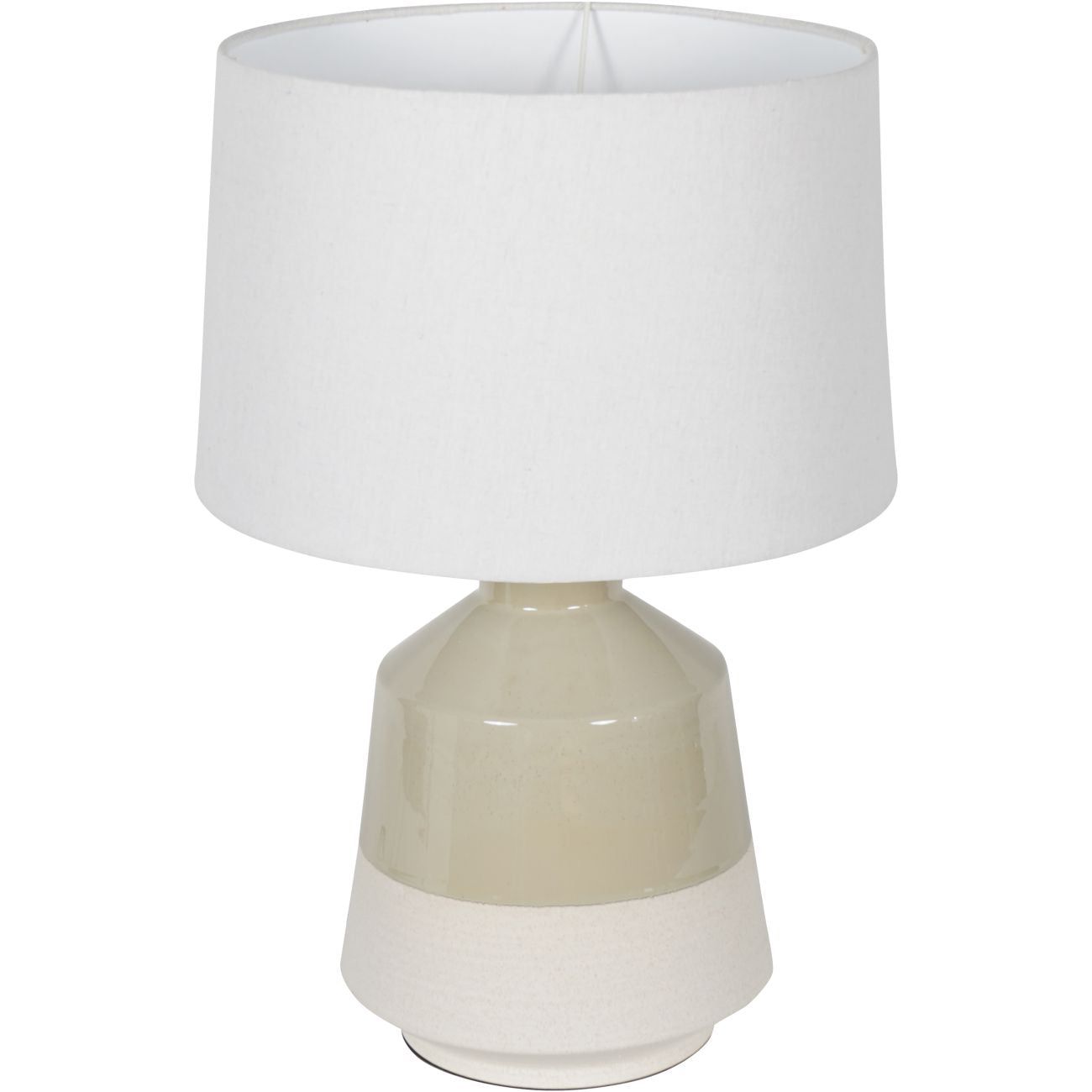 Canterbury Large Soft Green Dipped Glaze Table Lamp with Ivory Coolie Shade