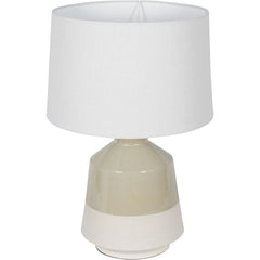 Canterbury Large Soft Green Dipped Glaze Table Lamp with Ivory Coolie Shade