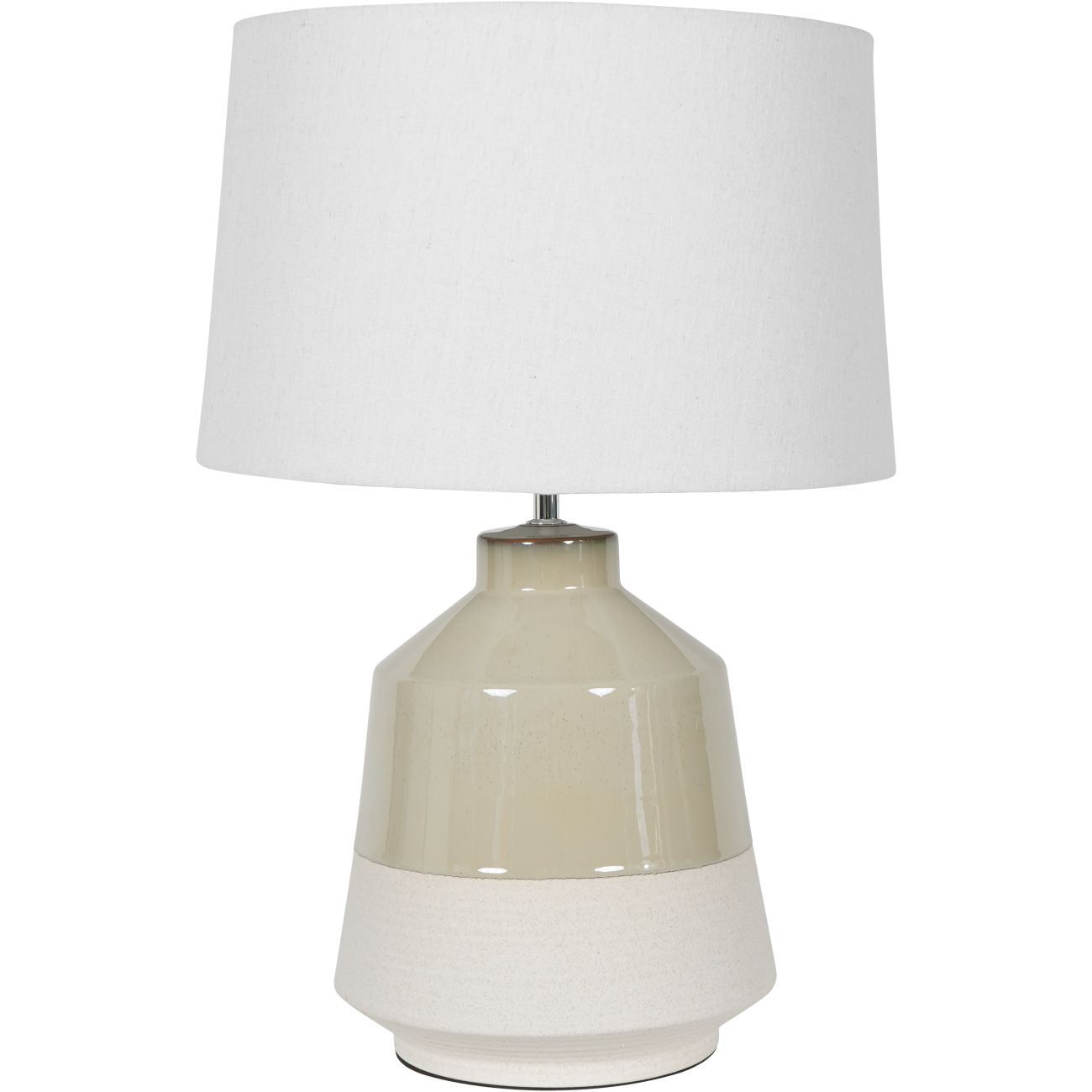 Canterbury Large Soft Green Dipped Glaze Table Lamp with Ivory Coolie Shade