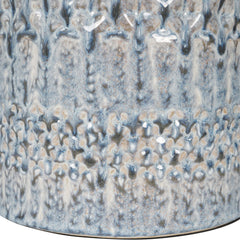 Stormy Sky Glaze Large Table Lamp with Cream Drum Shade