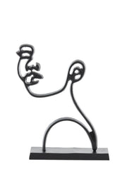 Face Small Ornament on Base - Matt Black Finish