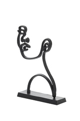 Face Small Ornament on Base - Matt Black Finish