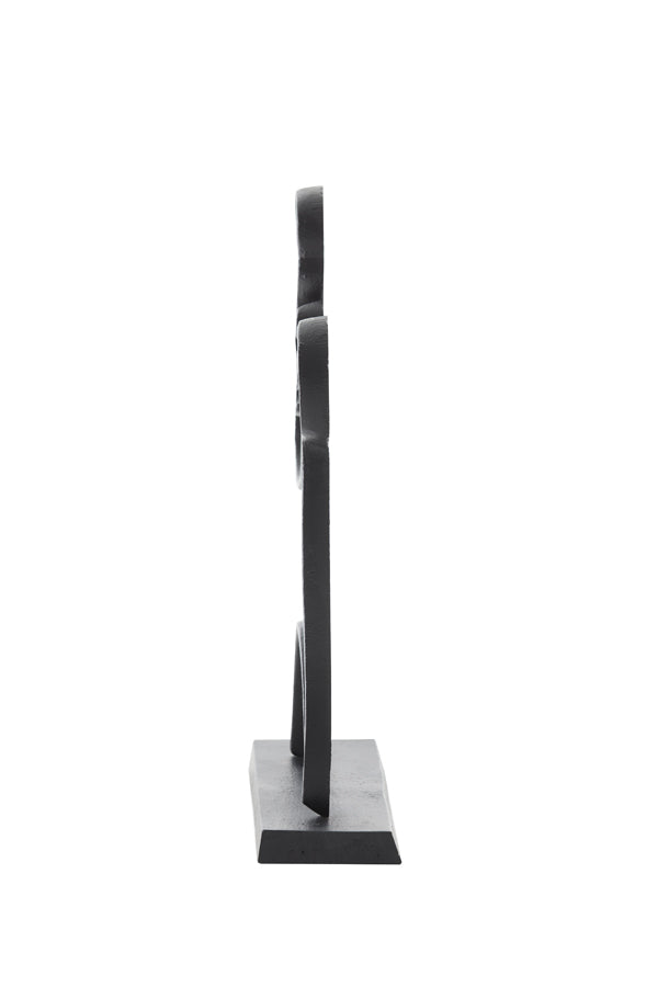 Face Small Ornament on Base - Matt Black Finish