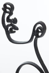 Face Small Ornament on Base - Matt Black Finish