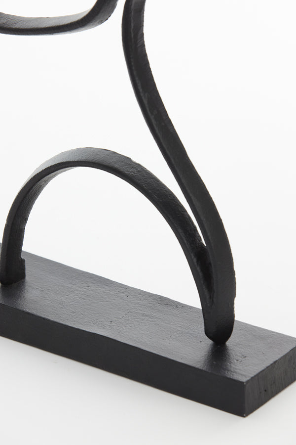 Face Small Ornament on Base - Matt Black Finish