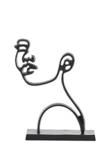 Face Small Ornament on Base - Matt Black Finish