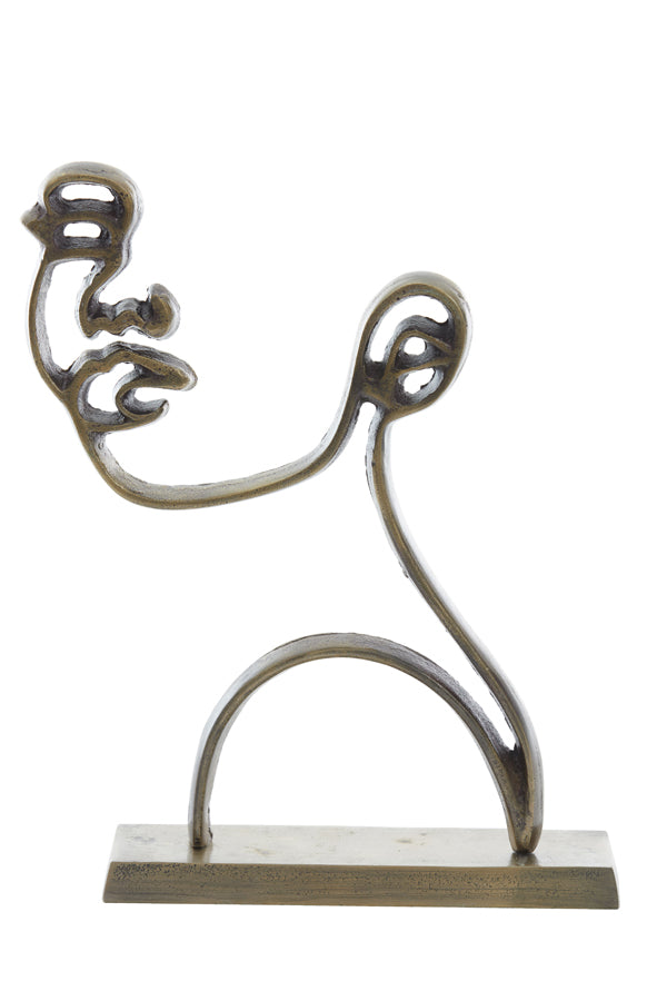 Face Large Ornament on Base - Antique Bronze Finish