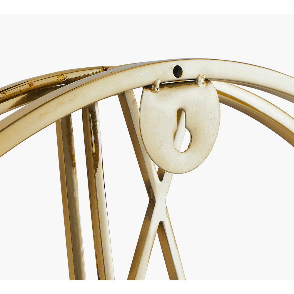 Double Framed Wall Clock - Gold Metal Finish