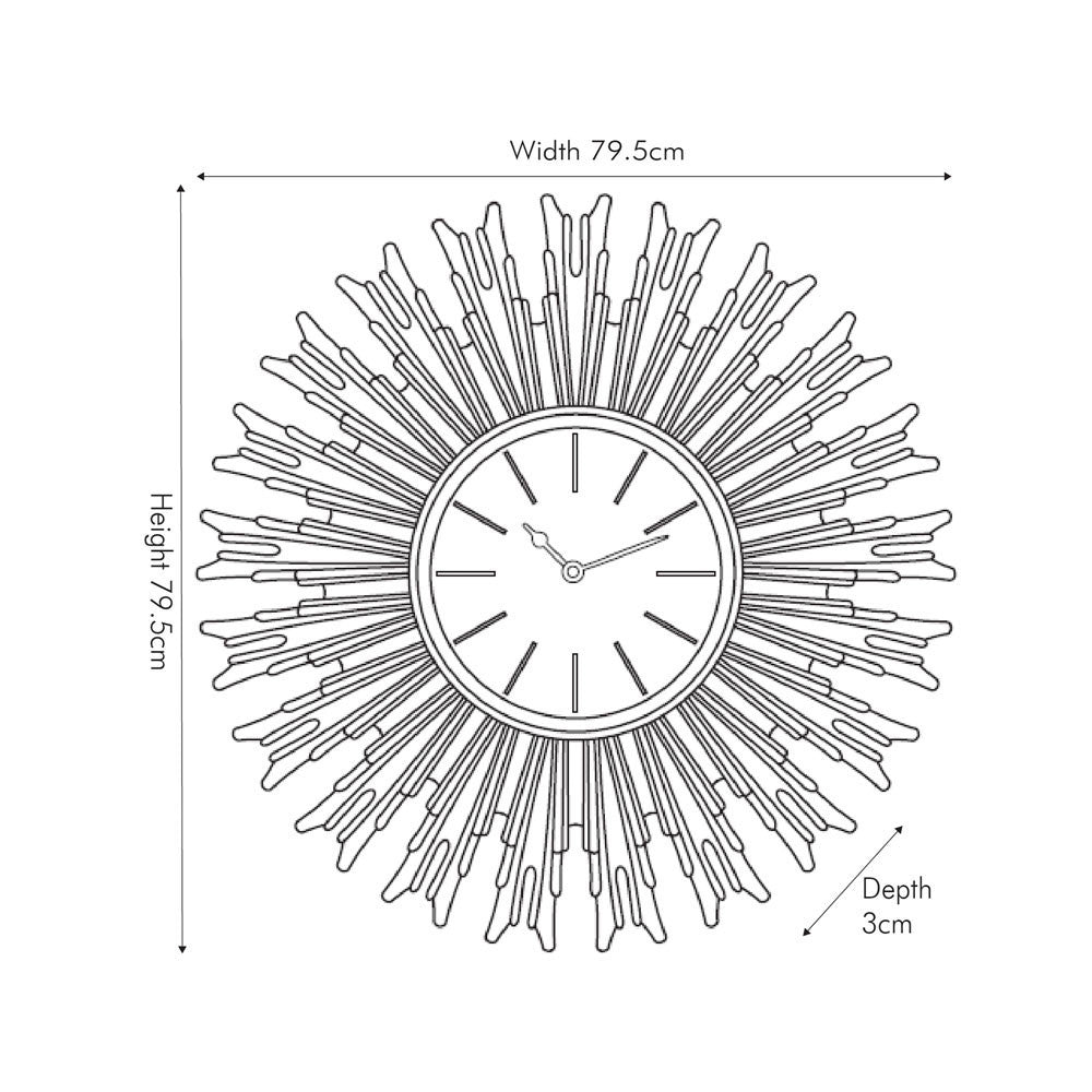 Starburst Wall Clock - Gold Finish