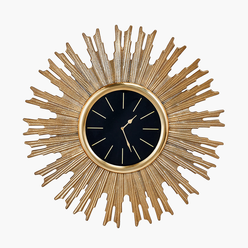 Starburst Wall Clock - Gold Finish