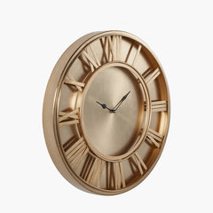 Round Wall Clock - Antique Brass Finish